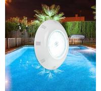 BARCELONA LED Projecteur LED Piscine 24W AC12V IP68 Submersible Ø295mm Lumière Blanche 6500K LED SMD2835 Montage Surface Lampe Sous-Marine pour Piscines, Spa, Fontaines et Espaces Aquatiques
