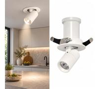 BARCELONA LED Spot Encastré 3W Orientable Blanc 4000K 24° | Aluminium, 240 lm, Ø60 mm, Découpe Ø50 mm, CRI 80-85, Diffuseur Microprismatique, Pour Plafonds Bas Et Intérieur