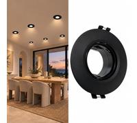 BARCELONA LED Support Encastrable GU10/MR16 UGR Réduit, Découpe Ø60 mm Noir | Installation Au Plafond, Finition Noire, Format Rond Ø90x35 mm, Pour Bureaux, Commerces, Logements Et Espaces De Travail