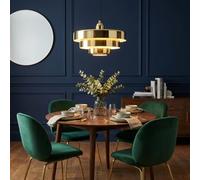 BARCELONA LED Suspension MACARRON Doré à 3 Niveaux, Métal Fer, Style Bauhaus Minimaliste, Éclairage Indirect Non Éblouissant, Classique Vintage Moderne et Luxe Contemporain E27