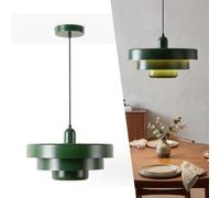 BARCELONA LED Suspension MACARRON Vert à 3 Niveaux, Métal Fer, Style Bauhaus Minimaliste, Éclairage Indirect Non Éblouissant, Classique Vintage Moderne et Luxe Contemporain E27