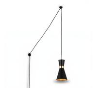 BARCELONA LED Suspension MIR E27 Métal Noir Doré Avec Prise