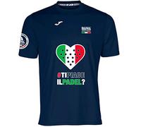 Barcelona Padel Tour - Joma Hommes Crew à Manches Courtes - Micro Mesh Respirant avec Le Cœur du Padel (FR/ES, Alpha/Lettres, TG, Taille Normale, Taille Normale, Italie - Marine)