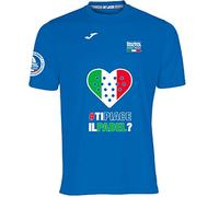 Barcelona Padel Tour - Joma Hommes Crew à Manches Courtes - Micro Mesh Respirant avec Le Cœur du Padel (FR/ES, Alpha/Lettres, L, Taille Normale, Taille Normale, Italie - Bleu Royal)