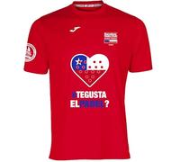 Barcelona Padel Tour - Joma Hommes Crew à Manches Courtes - Micro Mesh Respirant avec Le Cœur du Padel (FR/ES, Alpha/Lettres, TG, Taille Normale, Taille Normale, Chili - Rouge)