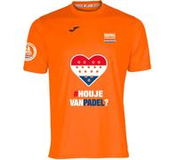 Barcelona Padel Tour - Joma Hommes Crew à Manches Courtes - Micro Mesh Respirant avec Le Cœur du Padel (FR/ES, Alpha/Lettres, L, Taille Normale, Taille Normale, Pays-Bas - Orange)