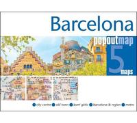 Barcelona PopOut Map: Pocket size, pop up map of Barcelona city centre