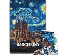 Barcelona Spain Sagrada Familia Night Art Puzzle en Bois, 1000 pièces