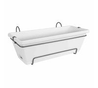 Barcelona Tout-En-Un Blanc 50Cm Jardinières Pots De Fleurs Terrasse NEUF