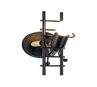 BarcelonaLED Applique murale humaniste vintage nordique créative industrielle rustique noire avec poupée articulée et échelle pour ampoule E27 intérieur chambre de jeune enfant