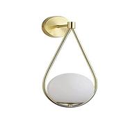 B·LED BARCELONA LED BarcelonaLED Applique Murale Moderne Élégante Boule de Verre Blanc avec Support en Aluminium Doré E14 Prise pour Chambre Salon Couloir