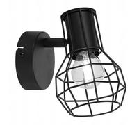 BarcelonaLED Applique murale ou plafond vintage avec abat-jour en cage orientable design nordique industriel Noir pour ampoules culot E14