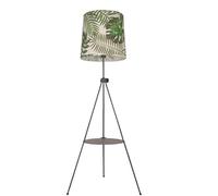 BarcelonaLED Lampadaire trépied abat-jour blanc vert avec table de chevet moderne nordique rétro vintage culot E27 pour salon chambre studio