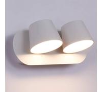 BarcelonaLED Lampe Applique Murale LED 12 W Orientable Blanc Avec 2 Points de Lumière