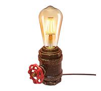 BarcelonaLED Lampe de Table Vintage Style Tube en Laiton Doré Rétro Industriel Valve Décorative pour Culot E27 Table de chevet Salon