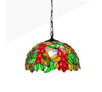 BarcelonaLED Lampe suspendue de plafond Tiffany baroque rétro vintage abat-jour en verre mosaïque fruitée en verre Ø31 cm E27 pour salon chambre à coucher