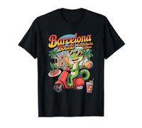 Barcelone Bound Lizard Scooter Adventure Voyage Souvenir T-Shirt
