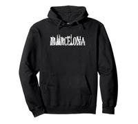 Barcelone Espagne Monuments de Vacances Silhouette Art Sweat à Capuche