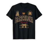Barcelone Espagne Monuments icônes Architecture Souvenir T-Shirt