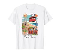 Barcelone Espagne Paysage urbain Art souvenir de voyage T-Shirt