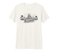 Barcelone Espagne Paysage Urbain Sagrada Familia T-Shirt Haut de Gamme