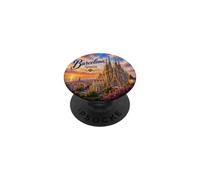 Barcelone Espagne Sagrada Familia Mer Méditerranée Gaudi PopSockets PopGrip Adhésif