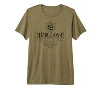 Barcelone Espagne Ville des comtes Impression Noire T-Shirt Haut de Gamme