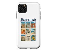 Barcelone Espagne Vintage Voyage Collage Catalogne Monuments Coque pour iPhone 11 Pro Max
