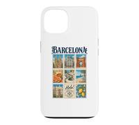 Barcelone Espagne Vintage Voyage Collage Catalogne Monuments Coque pour iPhone 13