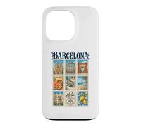Barcelone Espagne Vintage Voyage Collage Catalogne Monuments Coque pour iPhone 13 Pro