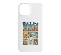 Barcelone Espagne Vintage Voyage Collage Catalogne Monuments Coque pour iPhone 14