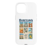 Barcelone Espagne Vintage Voyage Collage Catalogne Monuments Coque pour iPhone 15