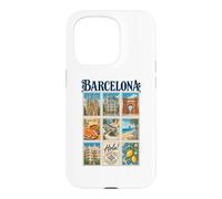 Barcelone Espagne Vintage Voyage Collage Catalogne Monuments Coque pour iPhone 15 Pro