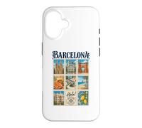 Barcelone Espagne Vintage Voyage Collage Catalogne Monuments Coque pour iPhone 16