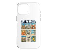 Barcelone Espagne Vintage Voyage Collage Catalogne Monuments Coque pour iPhone 16 Pro Max