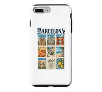Barcelone Espagne Vintage Voyage Collage Catalogne Monuments Coque pour iPhone 7 Plus/8 Plus