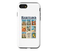 Barcelone Espagne Vintage Voyage Collage Catalogne Monuments Coque pour iPhone SE (2020) / 7/8
