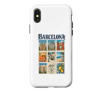 Barcelone Espagne Vintage Voyage Collage Catalogne Monuments Coque pour iPhone X/XS