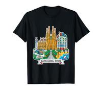 Barcelone Espagne Voyage Souvenir Ville Cadeau T-Shirt