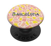 Barcelone Mosaic Art Espagne Catalogne Park Güell Gaudí Style PopSockets PopGrip Adhésif