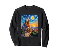 Barcelone Sagrada Familia Starry Pop Art Sweatshirt