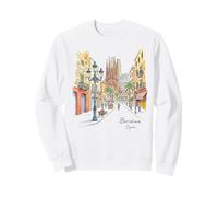 Barcelone Sagrada Familia Street Scene Art Souvenir Sweatshirt