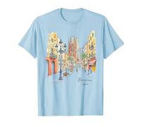 Barcelone Sagrada Familia Street Scene Art Souvenir T-Shirt