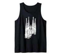 Barcelone Sagrada Familia Vintage Espagne I Love Barcelona Débardeur