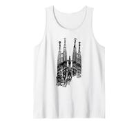 Barcelone Sagrada Familia Vintage Espagne I Love Barcelona Débardeur