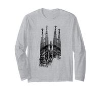 Barcelone Sagrada Familia Vintage Espagne I Love Barcelona Manche Longue