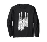 Barcelone Sagrada Familia Vintage Espagne I Love Barcelona Manche Longue