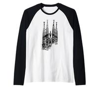 Barcelone Sagrada Familia Vintage Espagne I Love Barcelona Manche Raglan