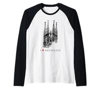 Barcelone Sagrada Familia Vintage Espagne I Love Barcelona Manche Raglan