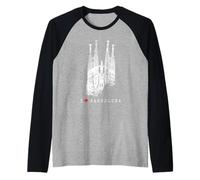 Barcelone Sagrada Familia Vintage Espagne I Love Barcelona Manche Raglan